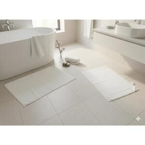 2 Brooklinen White Terry Bath Mats